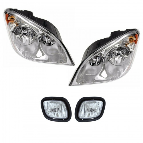 Freightliner Cascadia Headlight & Fog Light Lamp Set Left Right Side with Bulbs